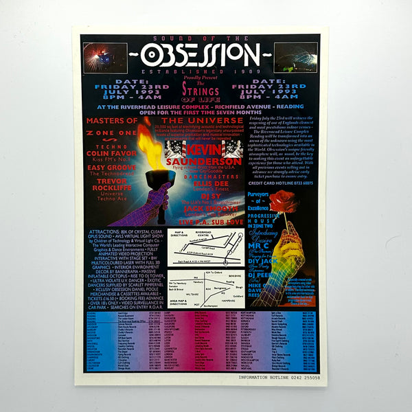 Obsession—The Strings of Life (July 1993 rave flyer)